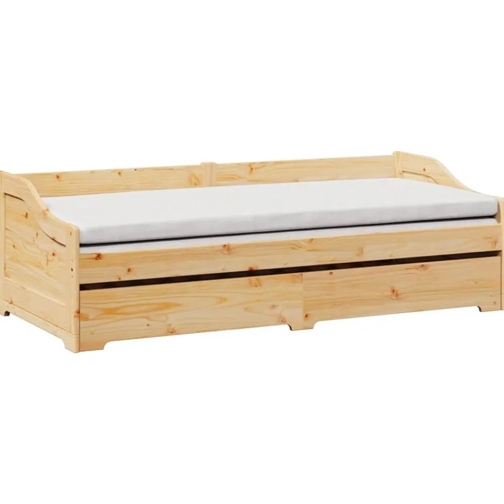 vidaXL Diván con nido sin colchón "IRUN" 90x200 cm Marrón Clearance
