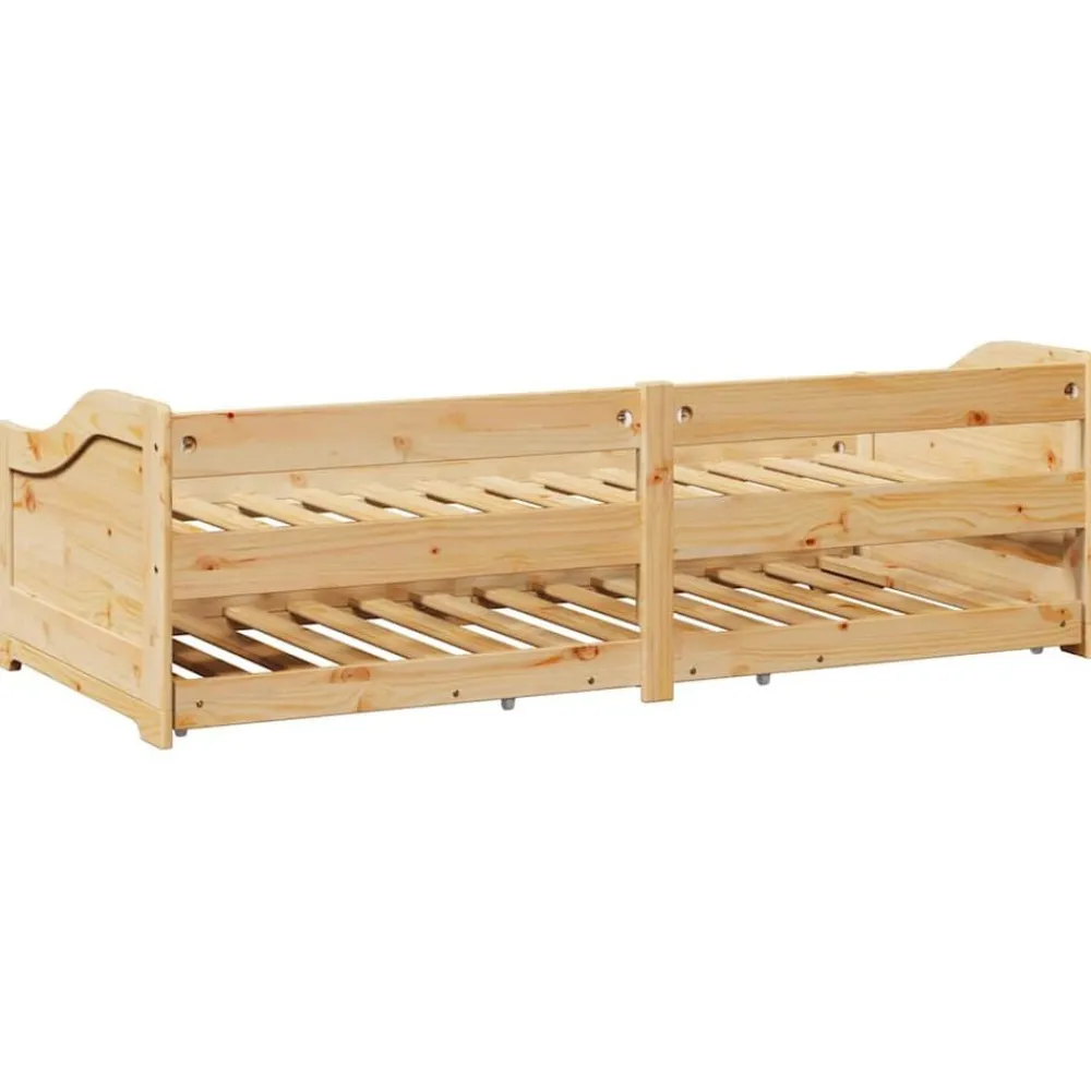 vidaXL Diván con nido sin colchón "IRUN" 90x200 cm Marrón Clearance
