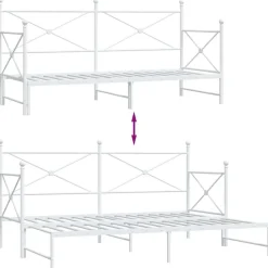 vidaXL Camas Y Accesorios-Diván con nido sin colchón 75x190 cm acero