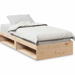 vidaXL Camas Y Accesorios-Diván sin colchón 100x200 cm madera maciza de pino