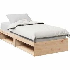 vidaXL Camas Y Accesorios-Diván sin colchón 100x200 cm madera maciza de pino
