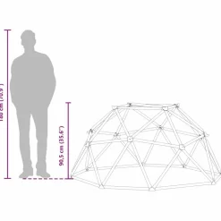 vidaXL Estructuras Para Juegos Al Aire Libre-Domo de Escalada Azul Acero