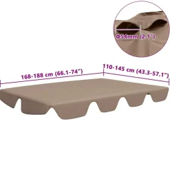 vidaXL Dosel de repuesto columpio jardín gris taupe 188/168x145/110 cm Taupé Outlet