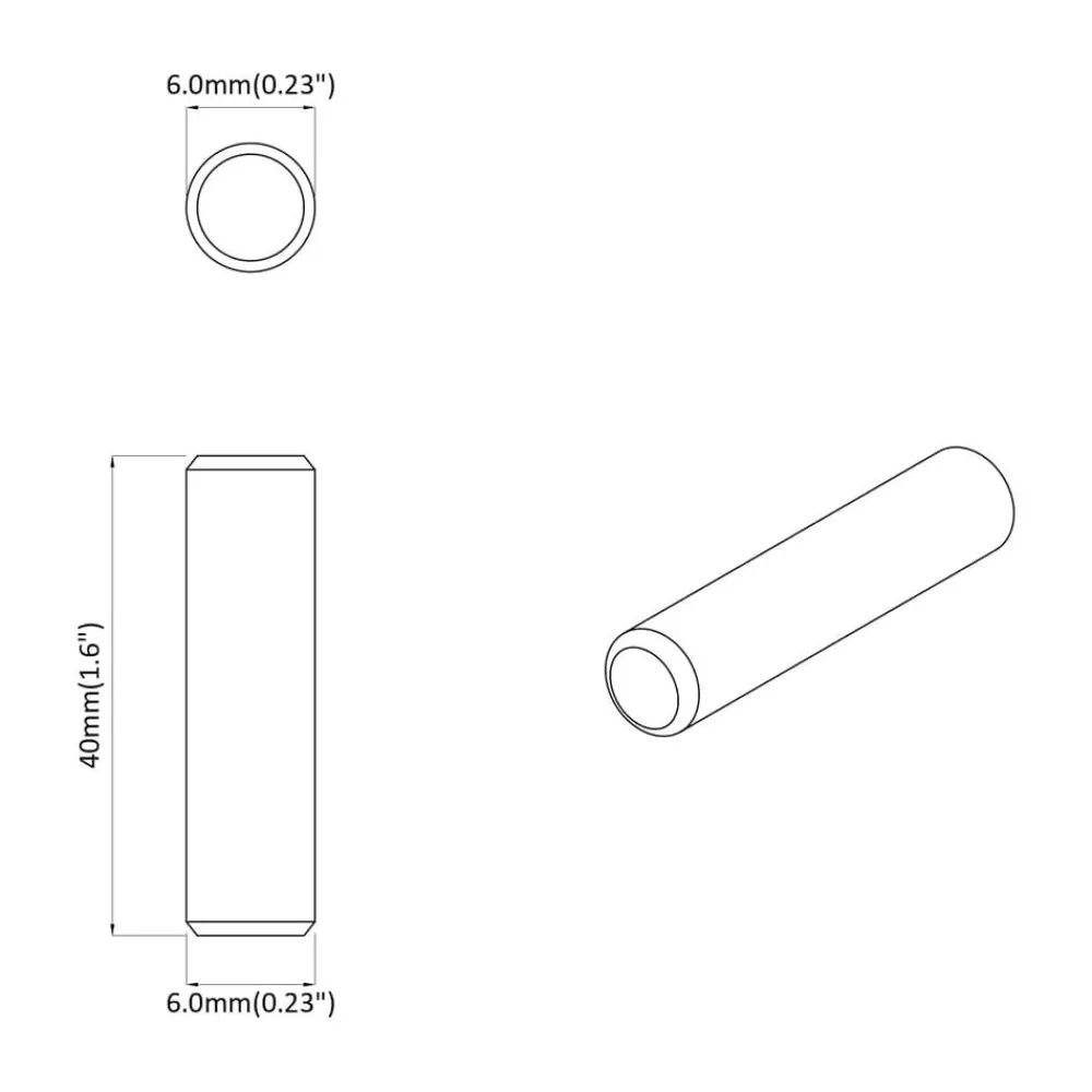 vidaXL Dowel de madera 2 pcs Natural Ø 6 x 40 mm Madera sólida Sale