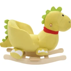 vidaXL Dragón balancín de peluche con respaldo verde lima 60x32x53 cm Outlet