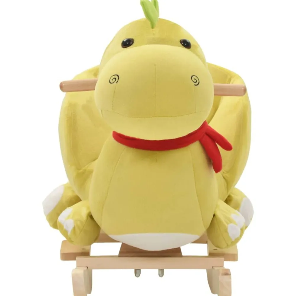vidaXL Dragón balancín de peluche con respaldo verde lima 60x32x53 cm Outlet