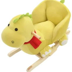 vidaXL Dragón balancín de peluche con respaldo verde lima 60x32x53 cm Outlet