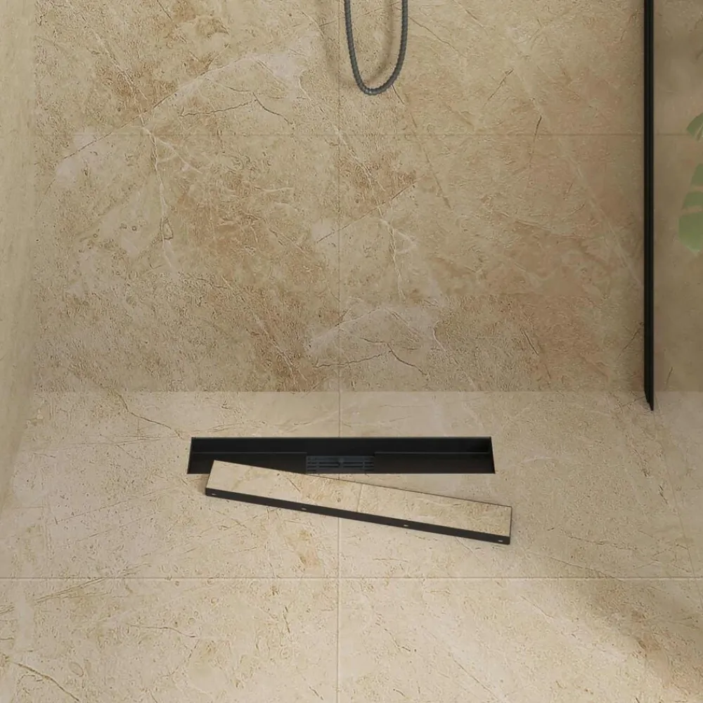 vidaXL Drenaje de ducha 2 en 1 50 cm Acero inoxidable 304 Negro Best