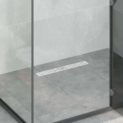 vidaXL Fontanería-Drenaje de ducha con diseño de línea Plateado 50 cm