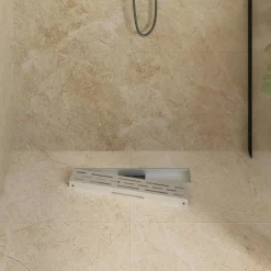vidaXL Fontanería-Drenaje de ducha con diseño de línea Plateado 50 cm