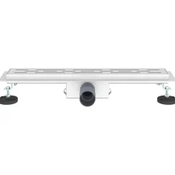 vidaXL Fontanería-Drenaje de ducha con diseño de línea Plateado 50 cm