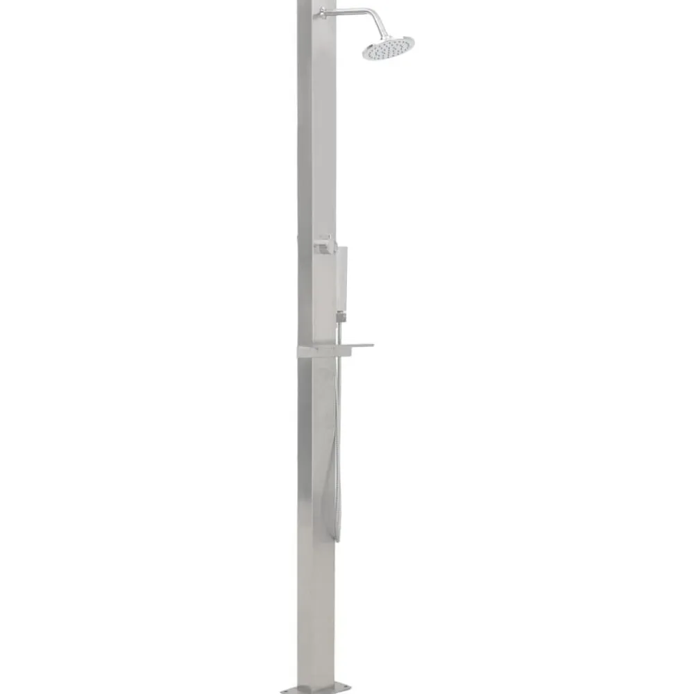 vidaXL Ducha de exterior de acero inoxidable recta New