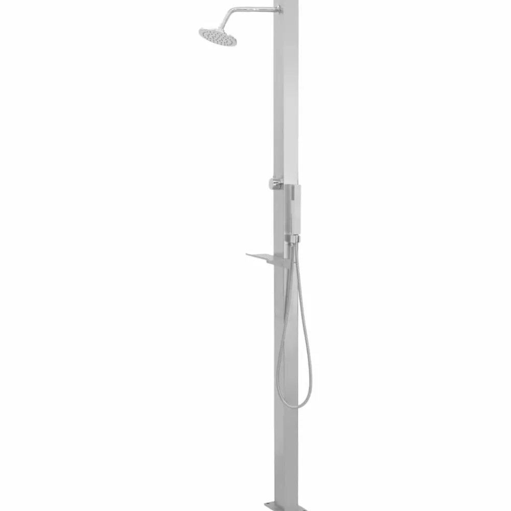 vidaXL Ducha de exterior de acero inoxidable recta New