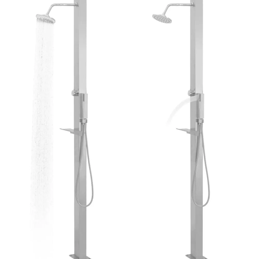 vidaXL Ducha de exterior de acero inoxidable recta New