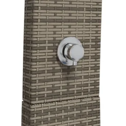 vidaXL Piscina Y Spa-Ducha de exterior ratán PE y madera acacia 55x60x224 cm