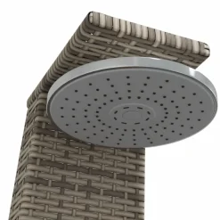 vidaXL Piscina Y Spa-Ducha de exterior ratán PE y madera acacia 55x60x224 cm