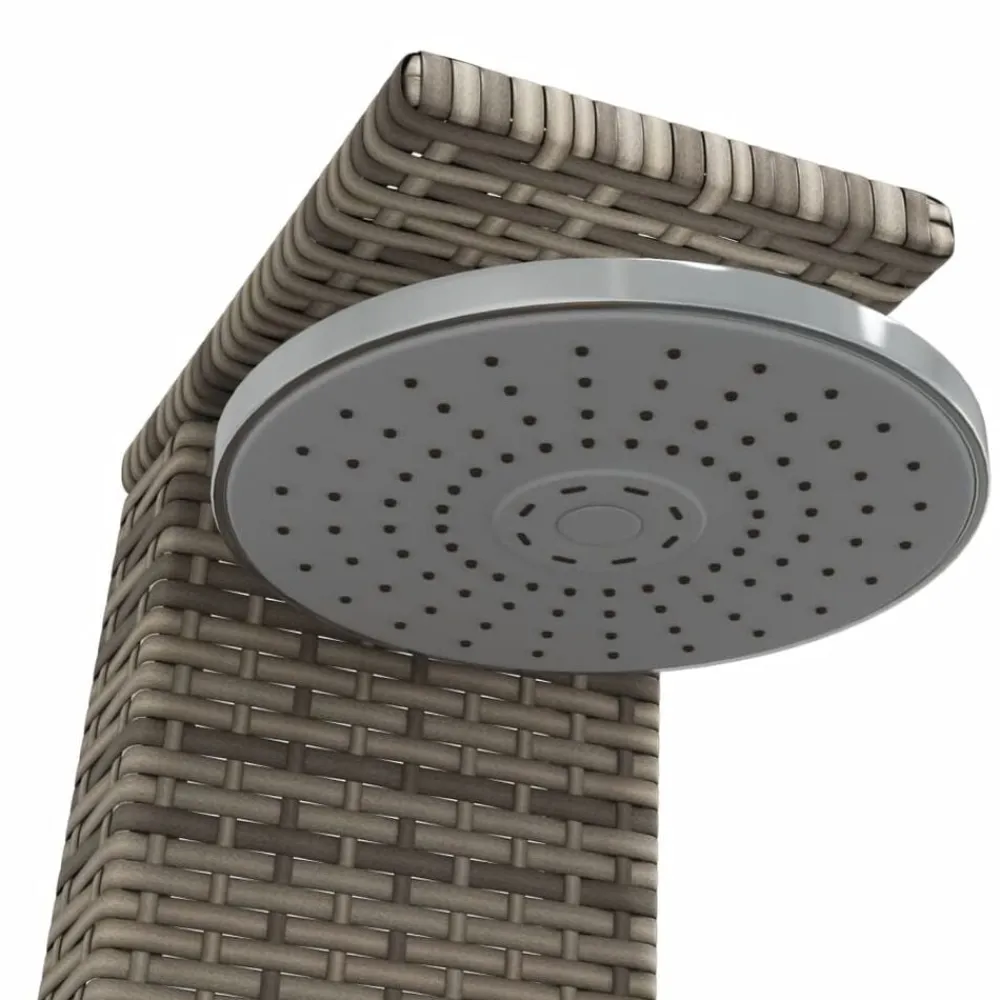 vidaXL Piscina Y Spa-Ducha de exterior ratán PE y madera acacia 55x60x224 cm