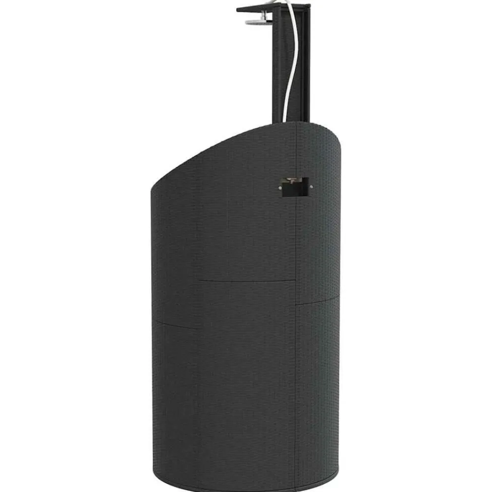 vidaXL Piscina Y Spa-Ducha de exterior ratán PE y acacia 100x100x241,5 cm