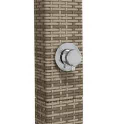 vidaXL Piscina Y Spa-Ducha de exterior ratán PE y madera acacia 50x55x224 cm