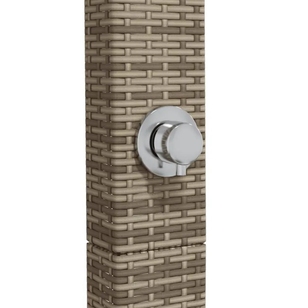 vidaXL Piscina Y Spa-Ducha de exterior ratán PE y madera acacia 50x55x224 cm