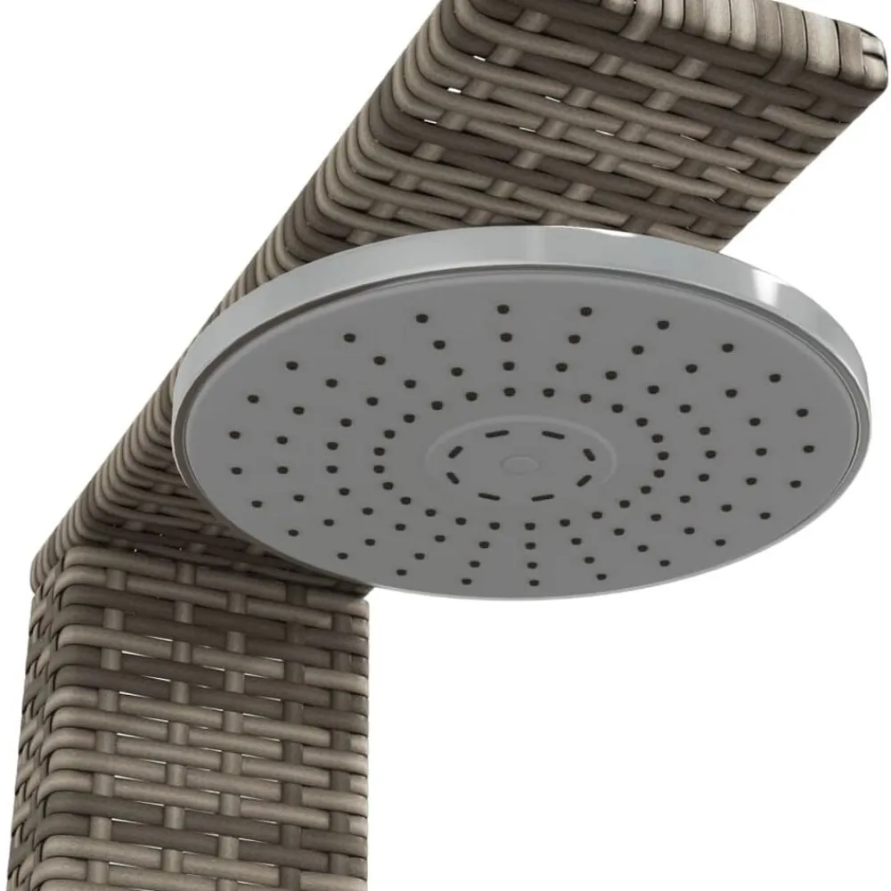 vidaXL Piscina Y Spa-Ducha de exterior ratán PE y madera acacia 50x55x224 cm