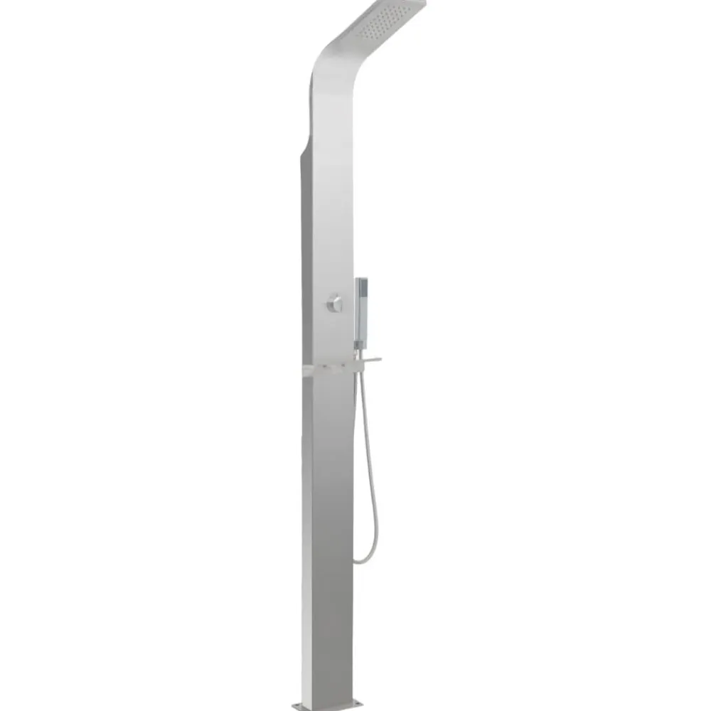 vidaXL Ducha de exterior de acero inoxidable curvada Discount