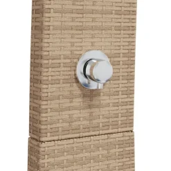 vidaXL Piscina Y Spa-Ducha de exterior ratán PE y madera acacia 55x60x224 cm
