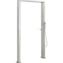vidaXL Piscina Y Spa-Ducha de exterior de acero inoxidable chorro doble