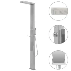 vidaXL Ducha de exterior de acero inoxidable cuadrada Best
