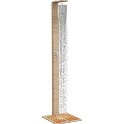 vidaXL Ducha de exterior ratán PE y madera acacia 50x55x224 cm Beige