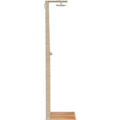 vidaXL Ducha de exterior ratán PE y madera acacia 50x55x224 cm Beige