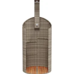 vidaXL Ducha de exterior ratán PE y acacia 100x100x241,5 cm Gris Clearance