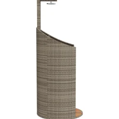 vidaXL Ducha de exterior ratán PE y acacia 100x100x241,5 cm Gris Clearance