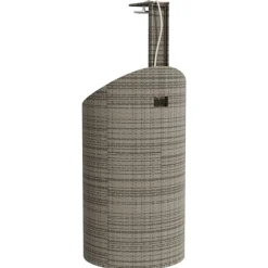 vidaXL Ducha de exterior ratán PE y acacia 100x100x241,5 cm Gris Clearance