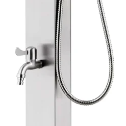 vidaXL Piscina Y Spa-Ducha de jardín acero inoxidable 220 cm
