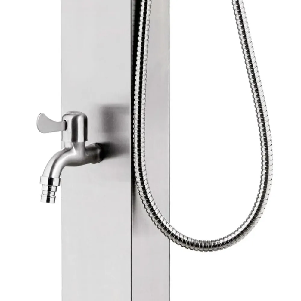vidaXL Piscina Y Spa-Ducha de jardín acero inoxidable 220 cm