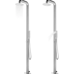 vidaXL Piscina Y Spa-Ducha de jardín acero inoxidable 225 cm