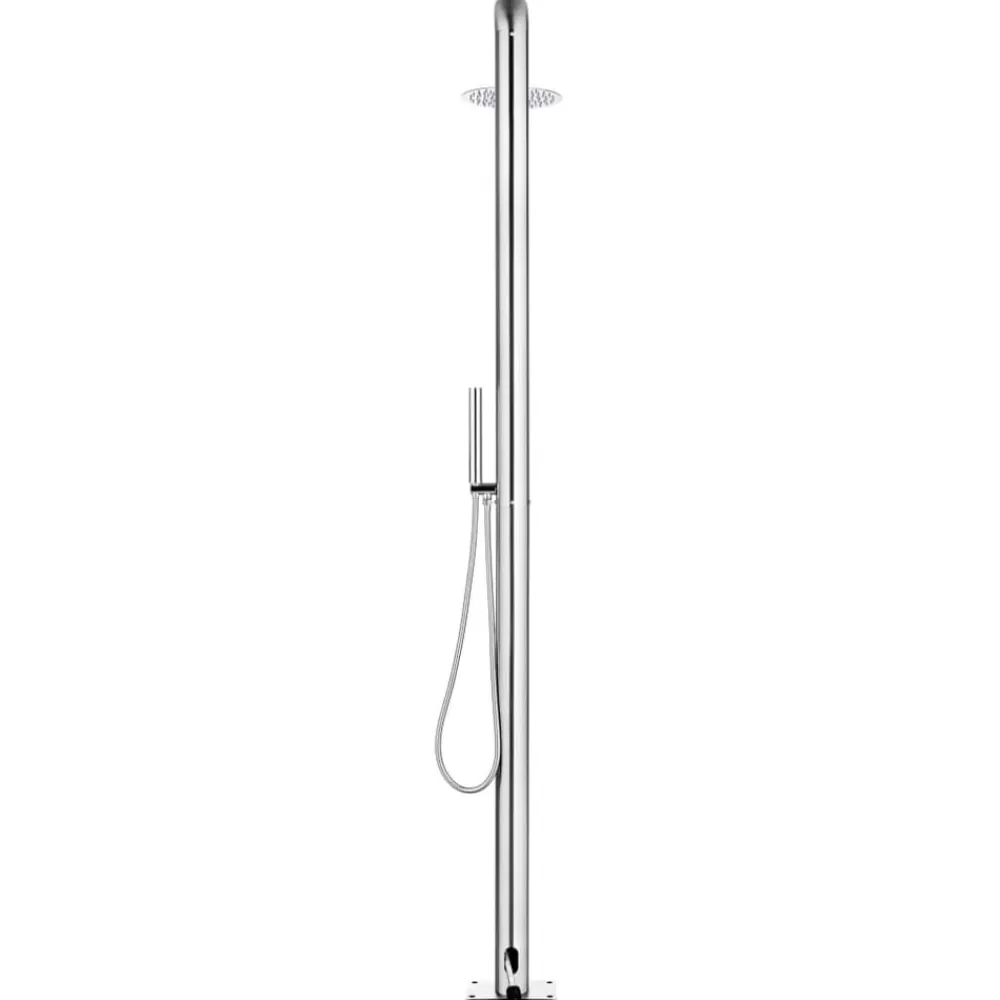 vidaXL Piscina Y Spa-Ducha de jardín acero inoxidable 225 cm