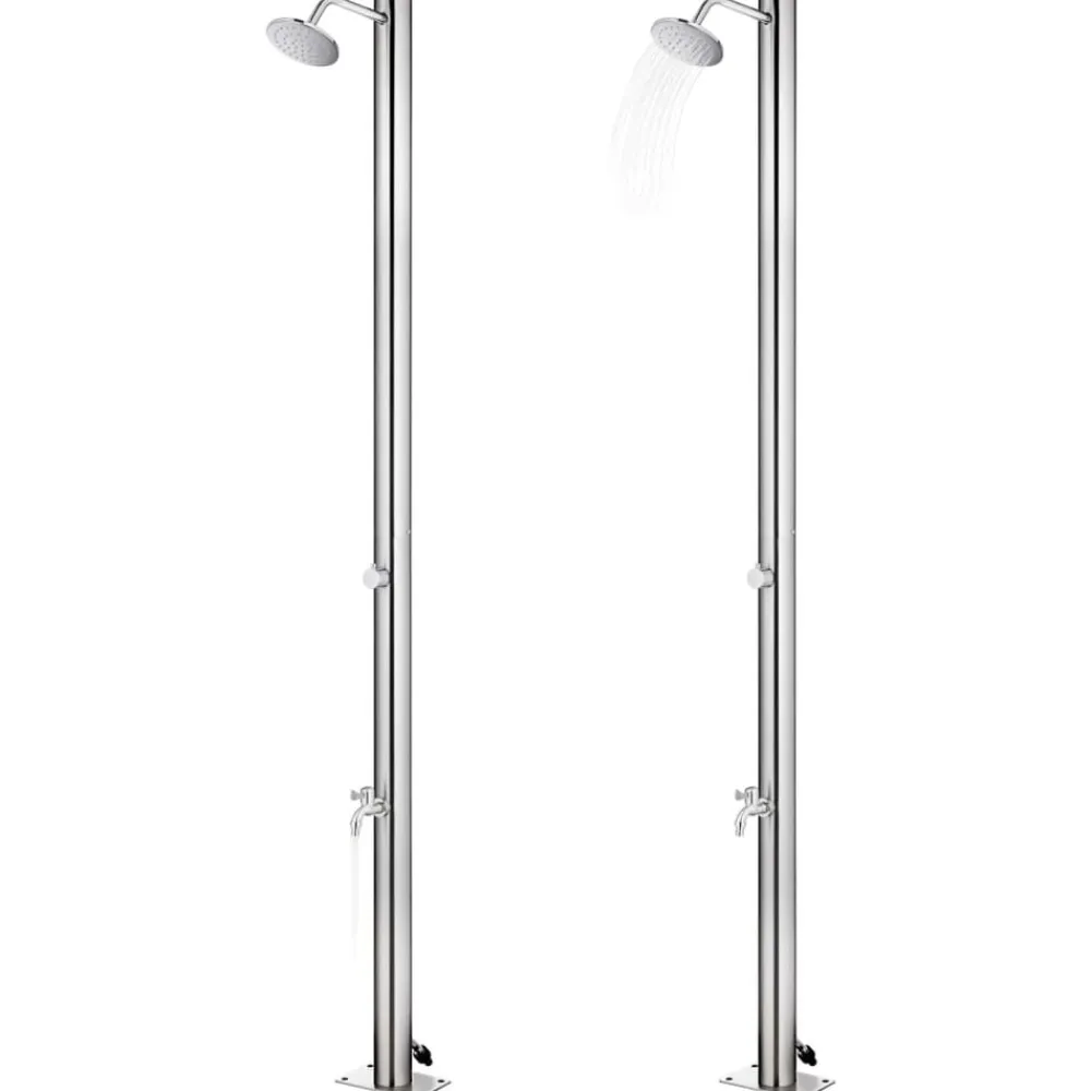 vidaXL Ducha de jardín acero inoxidable 215 cm Discount