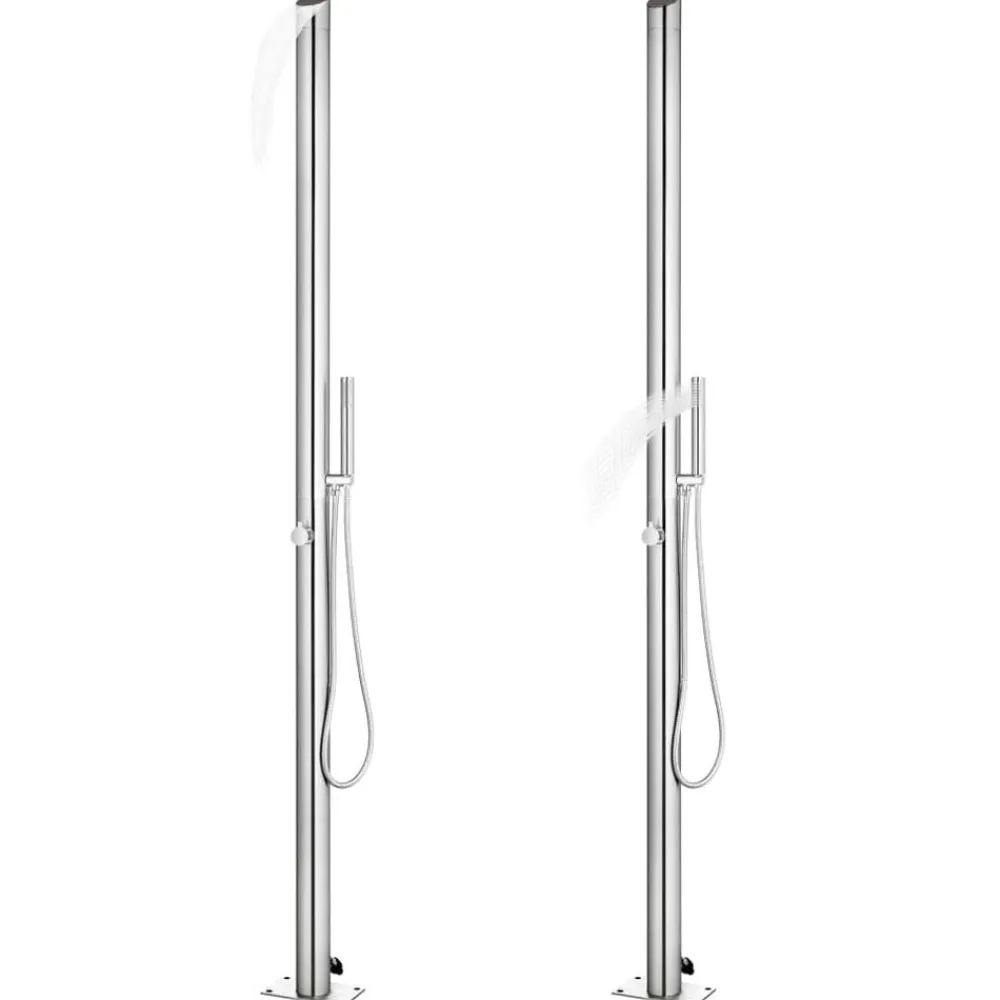 vidaXL Piscina Y Spa-Ducha de jardín acero inoxidable 220 cm