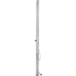 vidaXL Piscina Y Spa-Ducha de jardín con base marrón 225 cm acero inoxidable