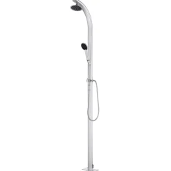 vidaXL Ducha de jardín con base 220 cm aluminio Gris Best