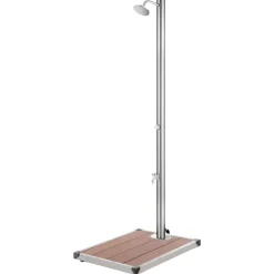 vidaXL Ducha de jardín con base marrón 220 cm acero inoxidable Marrón Hot