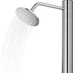 vidaXL Ducha de jardín con base marrón 220 cm acero inoxidable Marrón Hot