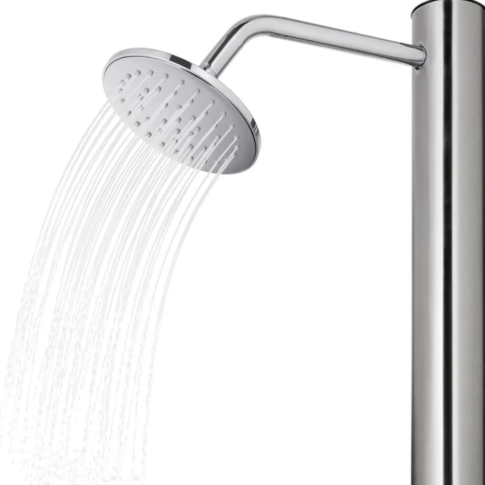vidaXL Ducha de jardín con base marrón 220 cm acero inoxidable Marrón Hot