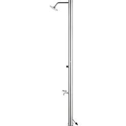 vidaXL Ducha de jardín con base marrón 220 cm acero inoxidable Marrón Hot
