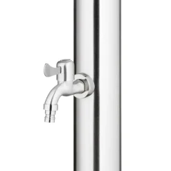 vidaXL Ducha de jardín con base marrón 220 cm acero inoxidable Marrón Hot