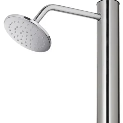 vidaXL Ducha de jardín con base marrón 220 cm acero inoxidable Marrón Hot