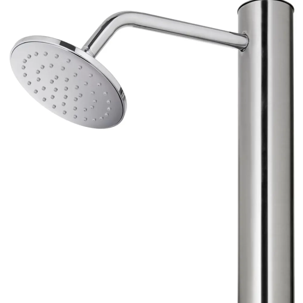 vidaXL Ducha de jardín con base marrón 220 cm acero inoxidable Marrón Hot