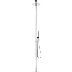 vidaXL Piscina Y Spa-Ducha de jardín con base 230 cm acero inoxidable